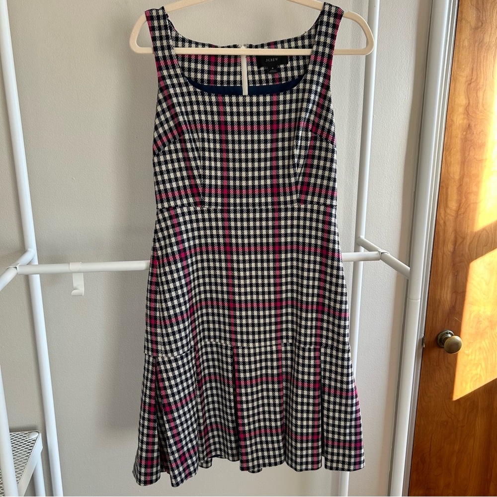 J. crew plaid sleeveless pleated dress